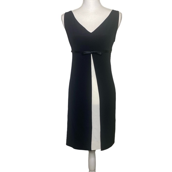 JONES NY Size 10 Dress elegant Cocktail Black V-Neck Embroidered Vintage Women - Picture 2 of 11